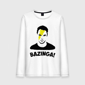 Мужской лонгслив хлопок с принтом Sheldon Bazinga в городе Новоалтайск, 100% хлопок |  | big bang theory | бугагашенька | кураж бамбей | сериал | тбв | телесериал | теория большого взрыва | шелдон купер
