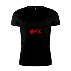 Мужская футболка премиум с принтом AC/DC в городе Новоалтайск, 92% хлопок, 8% лайкра | приталенный силуэт, круглый вырез ворота, длина до линии бедра, короткий рукав | Тематика изображения на принте: ac dc | acdc | acds | acdsee | asds | heavy metal | metal | rock | trash metal | метал | металл | рок | рок группа | трэш метал | хеви метал | эйсидиси
