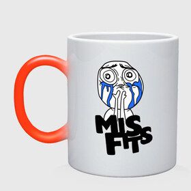 Кружка хамелеон с принтом Misfits мем в городе Новоалтайск, керамика | меняет цвет при нагревании, емкость 330 мл | misfits