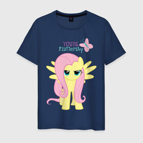 Мужская футболка хлопок с принтом Naughty Fluttershy в городе Новоалтайск, 100% хлопок | прямой крой, круглый вырез горловины, длина до линии бедер, слегка спущенное плечо. | fluttershy | naughty | naughty fluttershy | pony | мой маленький пони | пони