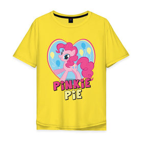 Мужская футболка хлопок Oversize с принтом Pinkie Pie in my heart в городе Новоалтайск, 100% хлопок | свободный крой, круглый ворот, “спинка” длиннее передней части | heart | pinkie | pinkie pie in my heart | pony | детские | мой маленький пони | пони