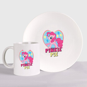 Набор: тарелка + кружка с принтом Pinkie Pie in my heart в городе Новоалтайск, керамика | Кружка: объем — 330 мл, диаметр — 80 мм. Принт наносится на бока кружки, можно сделать два разных изображения. 
Тарелка: диаметр - 210 мм, диаметр для нанесения принта - 120 мм. | heart | pinkie | pinkie pie in my heart | pony | детские | мой маленький пони | пони