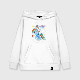 Детская толстовка хлопок с принтом Rainbow Dash в городе Новоалтайск, 100% хлопок | Круглый горловой вырез, эластичные манжеты, пояс, капюшен | dash | pony | rainbow | rainbow dash | детские | мой маленький пони | пони