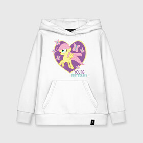 Детская толстовка хлопок с принтом Young Fluttershy in the heart в городе Новоалтайск, 100% хлопок | Круглый горловой вырез, эластичные манжеты, пояс, капюшен | heart | pony | young | young fluttershy in the heart | мой маленький пони | пони | сердце