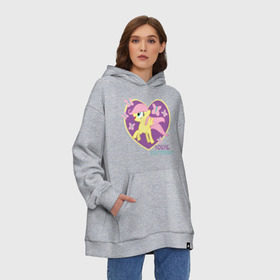 Худи SuperOversize хлопок с принтом Young Fluttershy in the heart в городе Новоалтайск, 70% хлопок, 30% полиэстер, мягкий начес внутри | карман-кенгуру, эластичная резинка на манжетах и по нижней кромке, двухслойный капюшон
 | heart | pony | young | young fluttershy in the heart | мой маленький пони | пони | сердце