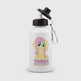 Бутылка спортивная с принтом Young Fluttershy pink в городе Новоалтайск, металл | емкость — 500 мл, в комплекте две пластиковые крышки и карабин для крепления | pink | young | young fluttershy pink | детские | мой маленький пони
