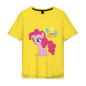 Мужская футболка хлопок Oversize с принтом Young Pinkie Pie в городе Новоалтайск, 100% хлопок | свободный крой, круглый ворот, “спинка” длиннее передней части | pie | young | young pinkie pie | детские | мой маленький пони | пони