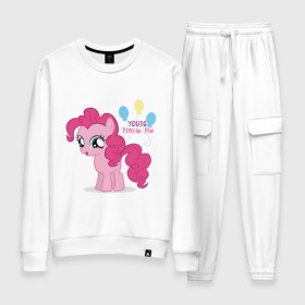 Женский костюм хлопок с принтом Young Pinkie Pie в городе Новоалтайск, 100% хлопок | на свитшоте круглая горловина, мягкая резинка по низу. Брюки заужены к низу, на них два вида карманов: два 