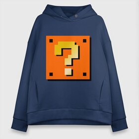 Женское худи Oversize хлопок с принтом Mario box в городе Новоалтайск, френч-терри — 70% хлопок, 30% полиэстер. Мягкий теплый начес внутри —100% хлопок | боковые карманы, эластичные манжеты и нижняя кромка, капюшон на магнитной кнопке | 8 bit | nintendo | вопрос | вопросительный знак | марио | нинтендо