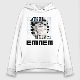 Женское худи Oversize хлопок с принтом Eminem grey в городе Новоалтайск, френч-терри — 70% хлопок, 30% полиэстер. Мягкий теплый начес внутри —100% хлопок | боковые карманы, эластичные манжеты и нижняя кромка, капюшон на магнитной кнопке | хип хоп