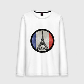 Мужской лонгслив хлопок с принтом Logo France в городе Новоалтайск, 100% хлопок |  | france | флаг франций | франция | эйфелева башня