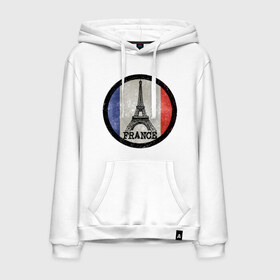 Мужская толстовка хлопок с принтом Logo France в городе Новоалтайск, френч-терри, мягкий теплый начес внутри (100% хлопок) | карман-кенгуру, эластичные манжеты и нижняя кромка, капюшон с подкладом и шнурком | france | флаг франций | франция | эйфелева башня
