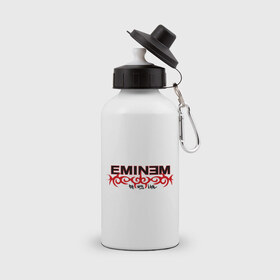 Бутылка спортивная с принтом Eminem узор в городе Новоалтайск, металл | емкость — 500 мл, в комплекте две пластиковые крышки и карабин для крепления | eminem | зарубежный рэп | музыка | репчик | рэп | эминем