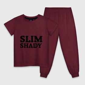 Детская пижама хлопок с принтом Slim shady. E в городе Новоалтайск, 100% хлопок |  брюки и футболка прямого кроя, без карманов, на брюках мягкая резинка на поясе и по низу штанин
 | Тематика изображения на принте: eminem | slim shady | зарубежный рэп | музыка | репчик | рэп | эминем