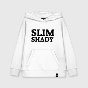 Детская толстовка хлопок с принтом Slim shady E в городе Новоалтайск, 100% хлопок | Круглый горловой вырез, эластичные манжеты, пояс, капюшен | Тематика изображения на принте: eminem | slim shady | зарубежный рэп | музыка | репчик | рэп | эминем
