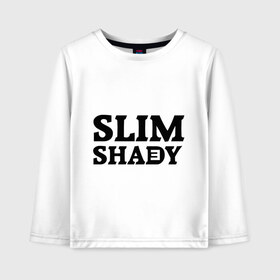Детский лонгслив хлопок с принтом Slim shady E в городе Новоалтайск, 100% хлопок | круглый вырез горловины, полуприлегающий силуэт, длина до линии бедер | eminem | slim shady | зарубежный рэп | музыка | репчик | рэп | эминем