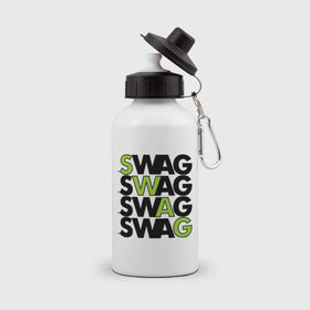 Бутылка спортивная с принтом Swag в квадрате в городе Новоалтайск, металл | емкость — 500 мл, в комплекте две пластиковые крышки и карабин для крепления | swag | буквы | квадрат | модный | сваг | свег | свог | свэг | слова | стиль