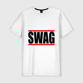 Мужская футболка премиум с принтом Swag надпись в городе Новоалтайск, 92% хлопок, 8% лайкра | приталенный силуэт, круглый вырез ворота, длина до линии бедра, короткий рукав | swag | модный | сваг | свег | свог | свэг | стиль