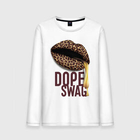 Мужской лонгслив хлопок с принтом Dope swag lips в городе Новоалтайск, 100% хлопок |  | dope swag | lips | swag | губы | сваг | свэг
