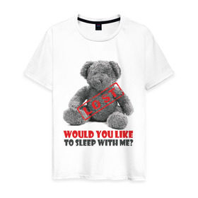 Мужская футболка хлопок I got lost my Teddy bear, would you like to sleep with me?: в городе Новоалтайск, 100% хлопок | прямой крой, круглый вырез горловины, длина до линии бедер, слегка спущенное плечо. | любовь | медвежонок | мишка | мишутка | переспать | постель