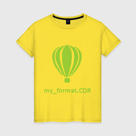 Женская футболка хлопок с принтом CorelDRAW в городе Новоалтайск, 100% хлопок | прямой крой, круглый вырез горловины, длина до линии бедер, слегка спущенное плечо | coreldraw | дизайнер | инструменты | корел дроу | профессии