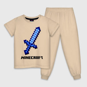 Детская пижама хлопок с принтом Меч minecraft в городе Новоалтайск, 100% хлопок |  брюки и футболка прямого кроя, без карманов, на брюках мягкая резинка на поясе и по низу штанин
 | boom | minecraft | игры | компьютерные игры | майнкрафт