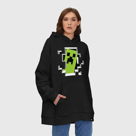 Худи SuperOversize хлопок с принтом Crash Minecraft в городе Новоалтайск, 70% хлопок, 30% полиэстер, мягкий начес внутри | карман-кенгуру, эластичная резинка на манжетах и по нижней кромке, двухслойный капюшон
 | boom | media | minecraft | игры | компьютерные игры | майнкрафт