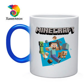 Кружка хамелеон с принтом Heroes of Minecraft в городе Новоалтайск, керамика | меняет цвет при нагревании, емкость 330 мл | Тематика изображения на принте: boom | minecraft | игры | компьютерные игры | майнкрафт