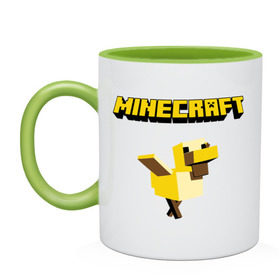 Кружка двухцветная с принтом Minecraft duck в городе Новоалтайск, керамика | объем — 330 мл, диаметр — 80 мм. Цветная ручка и кайма сверху, в некоторых цветах — вся внутренняя часть | boom | minecraft | игры | компьютерные игры | майнкрафт