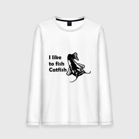 Мужской лонгслив хлопок с принтом I like to fish Catfish в городе Новоалтайск, 100% хлопок |  | 