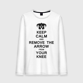 Мужской лонгслив хлопок с принтом Keep Calm And remove the arow в городе Новоалтайск, 100% хлопок |  | keep calm | сохраняйте спокойствие