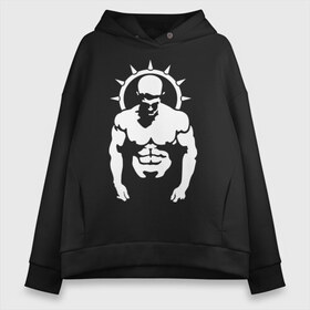 Женское худи Oversize хлопок с принтом Железный спорт в городе Новоалтайск, френч-терри — 70% хлопок, 30% полиэстер. Мягкий теплый начес внутри —100% хлопок | боковые карманы, эластичные манжеты и нижняя кромка, капюшон на магнитной кнопке | power | sport | качок | мускулы | сила | спорт | спортсмен