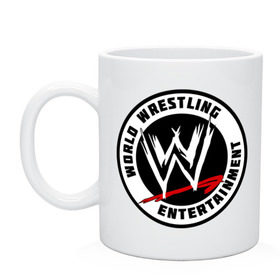 Кружка с принтом World wrestling entertainment в городе Новоалтайск, керамика | объем — 330 мл, диаметр — 80 мм. Принт наносится на бока кружки, можно сделать два разных изображения | wrestling | wwe | бои без правил | реслинг | рестлинг | спорт