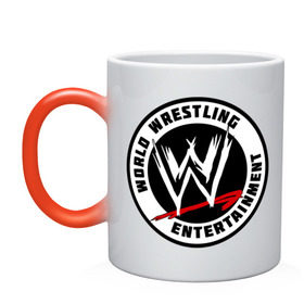 Кружка хамелеон с принтом World wrestling entertainment в городе Новоалтайск, керамика | меняет цвет при нагревании, емкость 330 мл | wrestling | wwe | бои без правил | реслинг | рестлинг | спорт