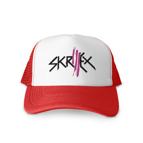 Кепка тракер с сеткой с принтом Skrillex logo в городе Новоалтайск, трикотажное полотно; задняя часть — сетка | длинный козырек, универсальный размер, пластиковая застежка | dub step | dubstep | skrilex | skrillex | даб степ | дабстеп | ди джей | диджей | музыка | скриллекс