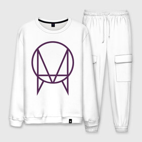 Мужской костюм хлопок с принтом Skrillex logotype в городе Новоалтайск, 100% хлопок | на свитшоте круглая горловина, мягкая резинка по низу. Брюки заужены к низу, на них два вида карманов: два “обычных” по бокам и два объемных, с клапанами, расположенные ниже линии бедра. Брюки с мягкой трикотажной резинкой на поясе и по низу штанин. В поясе для дополнительного комфорта — широкие завязки | dub step | dubstep | skrilex | skrillex | даб степ | дабстеп | ди джей | диджей | музыка | скриллекс
