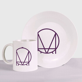 Набор: тарелка + кружка с принтом Skrillex logotype в городе Новоалтайск, керамика | Кружка: объем — 330 мл, диаметр — 80 мм. Принт наносится на бока кружки, можно сделать два разных изображения. 
Тарелка: диаметр - 210 мм, диаметр для нанесения принта - 120 мм. | dub step | dubstep | skrilex | skrillex | даб степ | дабстеп | ди джей | диджей | музыка | скриллекс