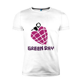 Мужская футболка премиум с принтом Green day is love в городе Новоалтайск, 92% хлопок, 8% лайкра | приталенный силуэт, круглый вырез ворота, длина до линии бедра, короткий рукав | billie joe armstrong | green day | green day t shirt | rock | билли джо армстронг | граната | грин дэй | любовь | музыка | рок группа | рука | сердце