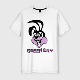 Мужская футболка премиум с принтом Green day rabbit в городе Новоалтайск, 92% хлопок, 8% лайкра | приталенный силуэт, круглый вырез ворота, длина до линии бедра, короткий рукав | Тематика изображения на принте: green day | rock | грин дэй | кролик | музыка | рок группа