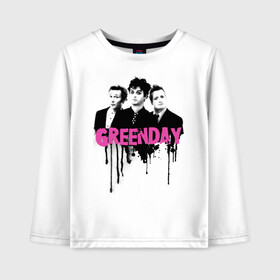 Детский лонгслив хлопок с принтом The Green Day в городе Новоалтайск, 100% хлопок | круглый вырез горловины, полуприлегающий силуэт, длина до линии бедер | billie joe armstrong | green day | jason white | mike dirnt | rock | билли джо армстронг | грин дэй | группа | джейсон уайт | майк дёрнт | музыка | рок группа | солист | участники