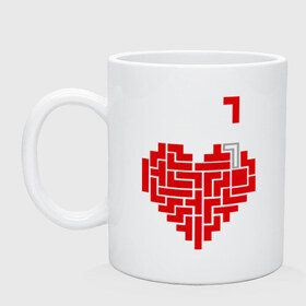 Кружка с принтом Heart tetris сердце тетрис в городе Новоалтайск, керамика | объем — 330 мл, диаметр — 80 мм. Принт наносится на бока кружки, можно сделать два разных изображения | Тематика изображения на принте: heart tetris сердце тетрис | сердечко | сердце | тетрис сердце