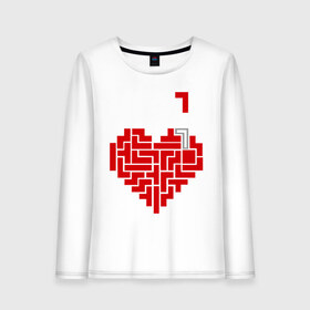 Женский лонгслив хлопок с принтом Heart tetris сердце тетрис в городе Новоалтайск, 100% хлопок |  | heart tetris сердце тетрис | сердечко | сердце | тетрис сердце