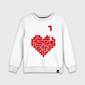 Детский свитшот хлопок с принтом Heart tetris сердце тетрис в городе Новоалтайск, 100% хлопок | круглый вырез горловины, эластичные манжеты, пояс и воротник | Тематика изображения на принте: heart tetris сердце тетрис | сердечко | сердце | тетрис сердце