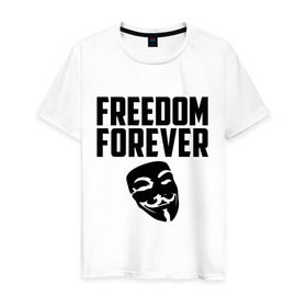 Мужская футболка хлопок с принтом Freedom forever в городе Новоалтайск, 100% хлопок | прямой крой, круглый вырез горловины, длина до линии бедер, слегка спущенное плечо. | freedom | freedom forever | виндета | свобода на всегда