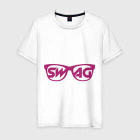 Мужская футболка хлопок с принтом Swag винтажные очки в городе Новоалтайск, 100% хлопок | прямой крой, круглый вырез горловины, длина до линии бедер, слегка спущенное плечо. | swag | очки | сваг | свег | свег стиль | свэг