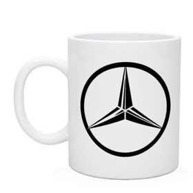 Кружка с принтом Mercedes-Benz logo в городе Новоалтайск, керамика | объем — 330 мл, диаметр — 80 мм. Принт наносится на бока кружки, можно сделать два разных изображения | Тематика изображения на принте: mercedes | mercedes benz | логотип mercedes | логотип mercedes benz | логотип мерседерс бенс | мерен | мерседерс | мерседерс бенс
