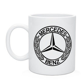 Кружка с принтом Mercedes-Benz в городе Новоалтайск, керамика | объем — 330 мл, диаметр — 80 мм. Принт наносится на бока кружки, можно сделать два разных изображения | Тематика изображения на принте: mercedes | mercedes benz | логотип mercedes | логотип mercedes benz | логотип мерседерс бенс | мерен | мерседерс | мерседерс бенс