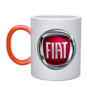 Кружка хамелеон с принтом FIAT logo в городе Новоалтайск, керамика | меняет цвет при нагревании, емкость 330 мл | Тематика изображения на принте: fiat | автомобиль фиат | логотип fiat | логотип фиат | фиат