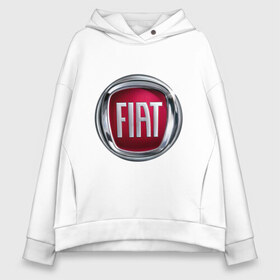 Женское худи Oversize хлопок с принтом FIAT logo в городе Новоалтайск, френч-терри — 70% хлопок, 30% полиэстер. Мягкий теплый начес внутри —100% хлопок | боковые карманы, эластичные манжеты и нижняя кромка, капюшон на магнитной кнопке | fiat | автомобиль фиат | логотип fiat | логотип фиат | фиат