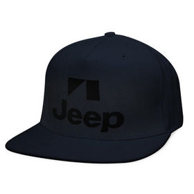 Кепка снепбек с прямым козырьком с принтом Jeep logo в городе Новоалтайск, хлопок 100% |  | jeep | автомобиль jeep | автомобиль джип | джип | логотип jeep | логотип джип